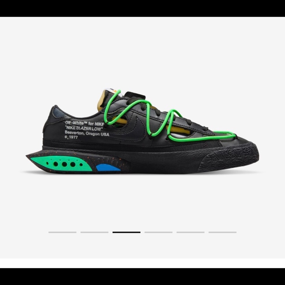 Black and electro green Blazer Low x Off White